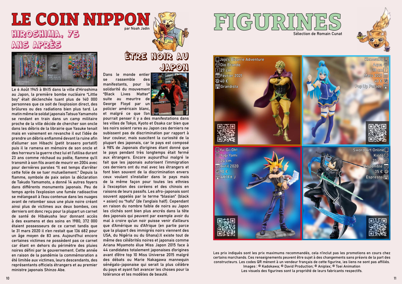 Exemple de mise en page réalisée : Coin Nippon et Figurines